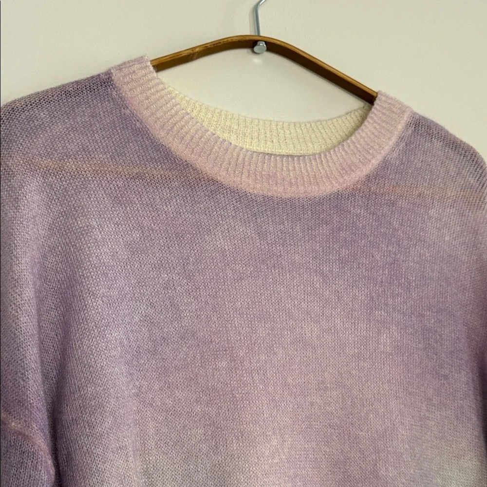 Wool and Mohair Elegant Monet Gradient Women's Sweater - Picture 2 of 6